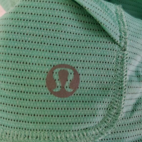 Lululemon Teal Silverescent Run Short Sleeve Top 4 Reflective Ruffle - Picture 6 of 8